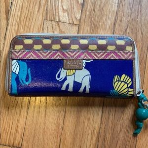 Fossil elephant print zip wallet